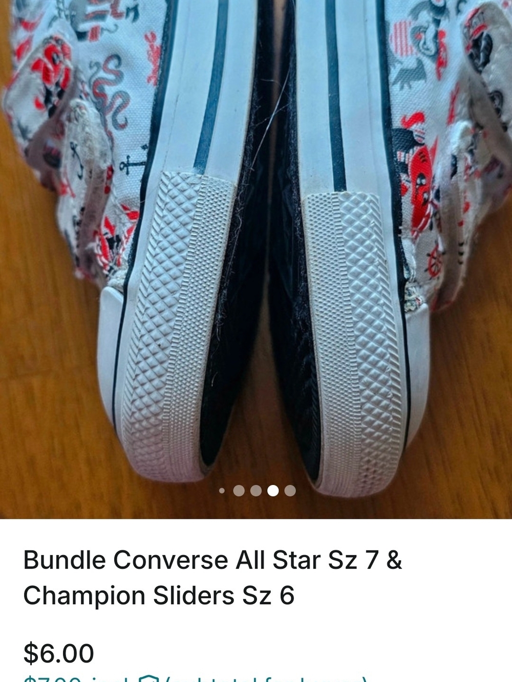 Shoe Bundle 4pr Champion Sz 6 & Converse, Stride Rite & Carters Sz 7 - Picture 9 of 12
